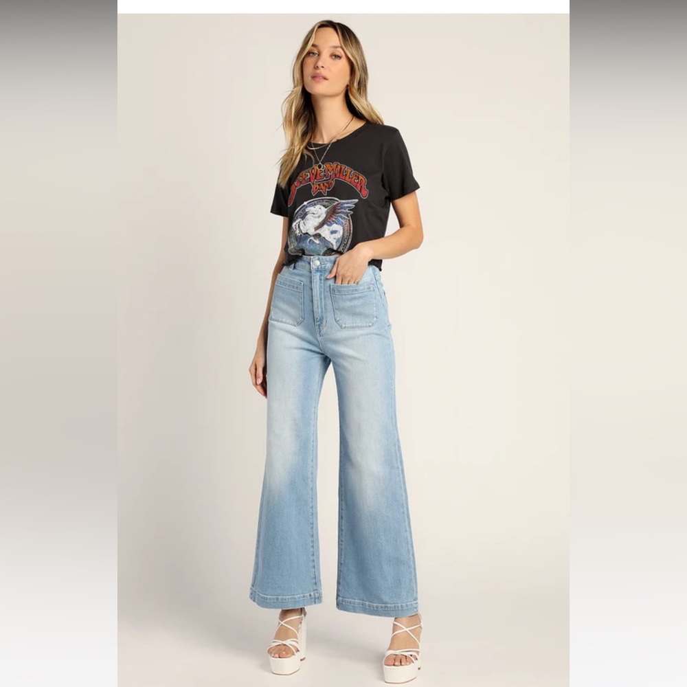 Rollas Sailor Light Wash High Rise Wide-Leg Jeans